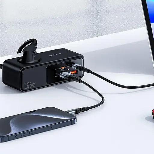 Мережевий фільтр Proove Homester Pro 65W (AC + 2xType-C + 2xUSB) 1.5m black (PSHP25002201) - фото 4