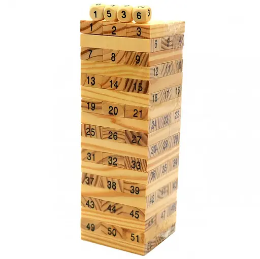 Настільна гра "Number tower" Danko Toys NT-01U дерев'яна, 54 бруска - фото 3