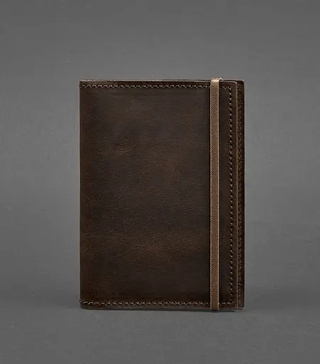 Кожаная обложка для паспорта 1.0 темно-коричневая Crazy Horse - фото 1