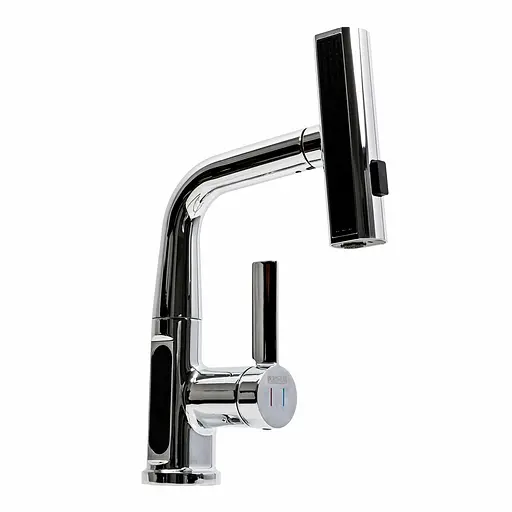 Смеситель для кухни Platinum с выдвижным изливом и индикатором A240 хром - фото 2