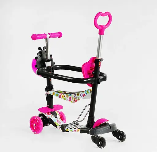 Детский самокат 5 в 1 Best Scooter L-S67367 розовый - фото 2