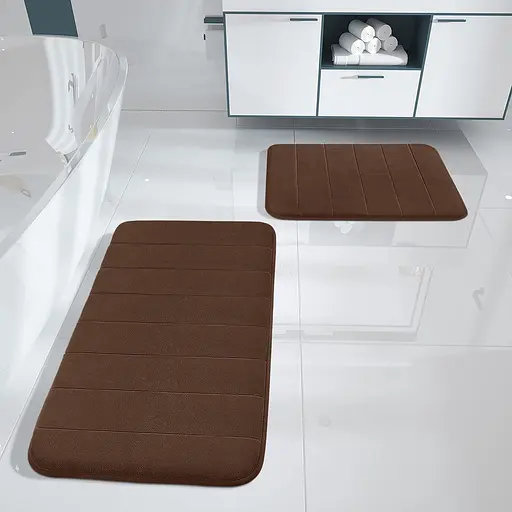 Набор 2 коврика для ванной Aquarius с эффектом памяти 50х80 см, 40х60 см Коричневый в полоску