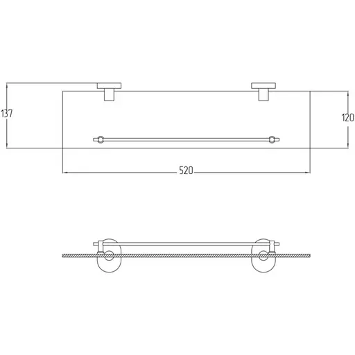 Полка стеклянная Lidz (CRG)-114.09.01 - фото 2