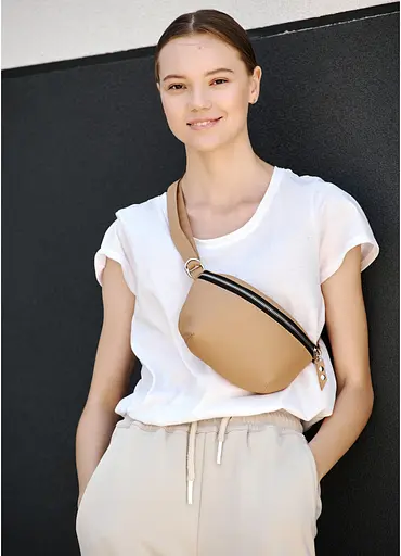 Сумка на пояс бананка Sambag Polo SQS Бежевий 24 х 15 х 4 см (86123026) - фото 1