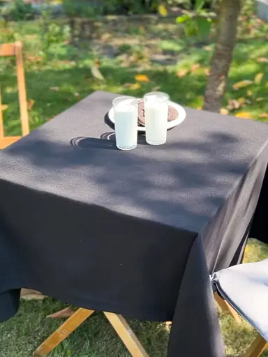 Водовідштовхувальна скатертина Чорний однотон 380х140 см (+ 8 серветок 30х40) - фото 9
