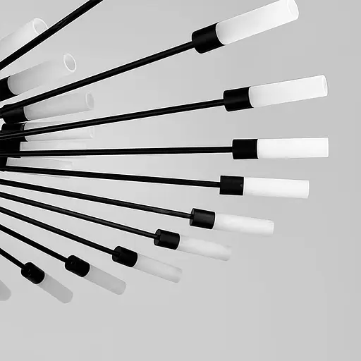 Потолочная черная люстра в форме солнечной вспышки на 32 плафона G4 Ø 110х90 см | Line F | Ст. 1279/32 BK - фото 2