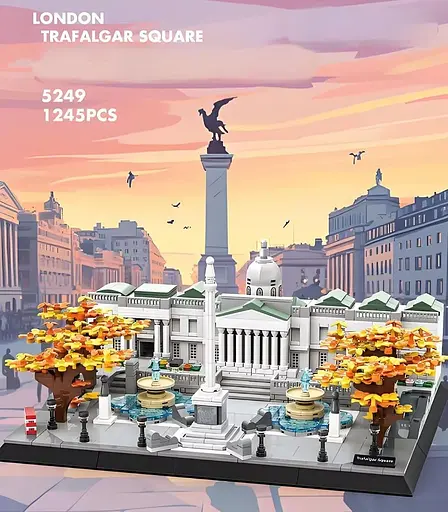 Конструктор Архитектура Wange 3D Трафальгарская площадь Лондон Trafalgar Square для детей и взрослых 3Д 1245 деталей - фото 7