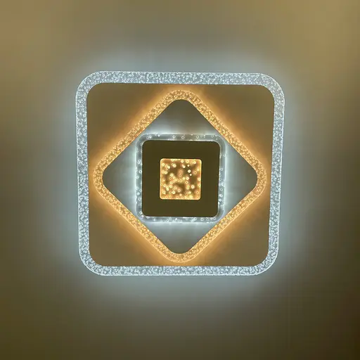 Стельовий або настінний світильник Ø 35 см з прозорим акрилом з бульбашками  Line.F 2230-350 Q WT - фото 4