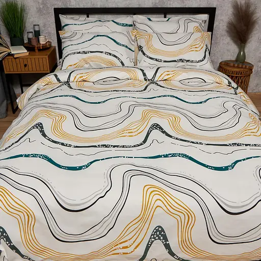 Постільний набір Moon&Star (простирадло 180х220 см + 2 наволочки 70х70 см) Бязь Gold Люкс Natural Waves - фото 2