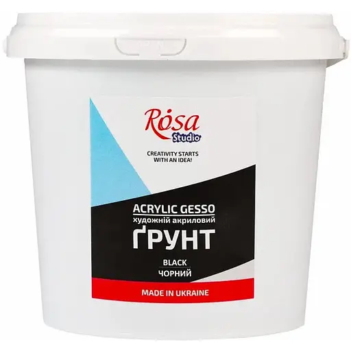Грунт акриловий Rosa Studio художній чорний 1000 мл - фото 1
