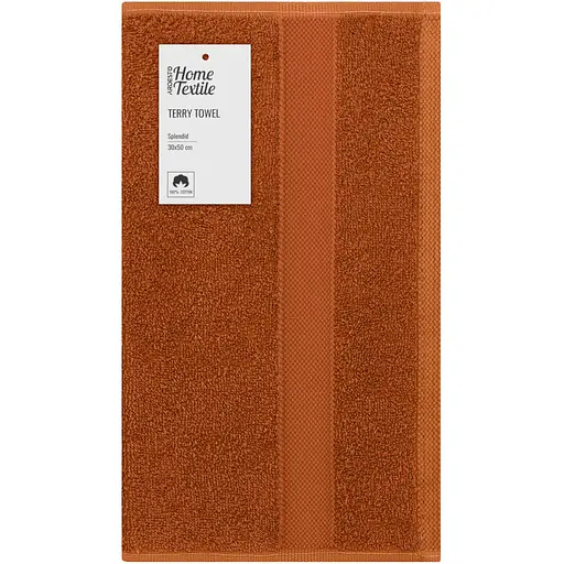 Рушник махровий Ardesto Splendid 30х50 см 100% бавовна теракотовий (ART2330TE)  - фото 1
