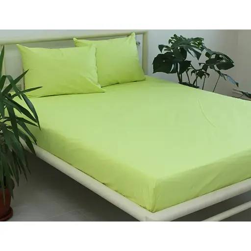 Простыня на резинке с наволочками TAG Tekstil Sunny Lime 160х200х20 см 000224326