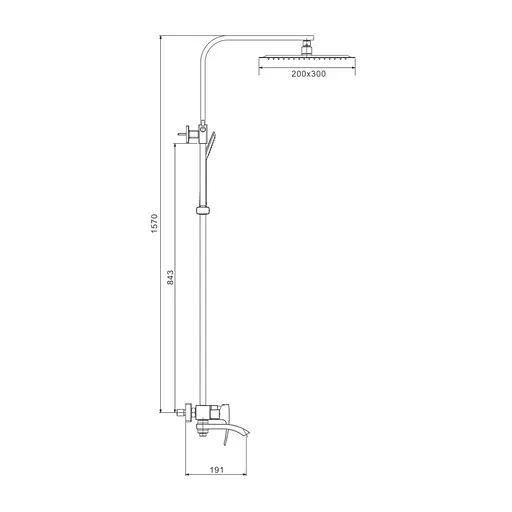 Душова система Gappo G2407-8, вилив - перемикач на лійку, білий/хром - фото 8