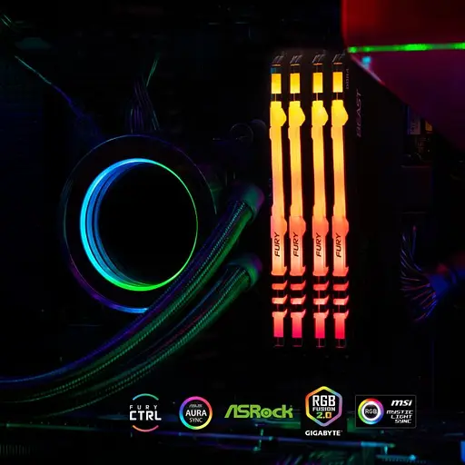 Память для ПК Kingston DDR4 32GB 3600 FURY Beast RGB - фото 5