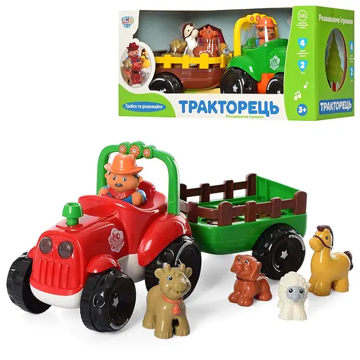 Трактор М 5572 UA с прицепом,36см, муз/звук-укр. стихи, песни, в коробке (6903317314072) МИКС - фото 1