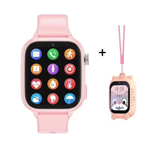 Дитячий розумний смарт-годинник Smart Watch T53 з GPS відеодзвінком прослуховуванням +2 додаткові корпуси Рожевий - фото 4