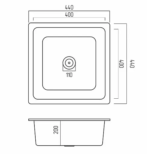 Кухонная мойка Platinum 4040 RUBA (SP000040719) - фото 8