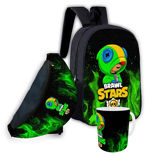 Набір дитячий Бравл Старс рюкзак, сумка-бананка, кружка (00705)