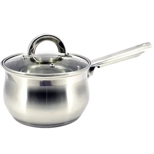 Ковш Zauberg сферический 1.3 л нержавеющая сталь со стеклянной крышкой (ZB-1.3 SS)