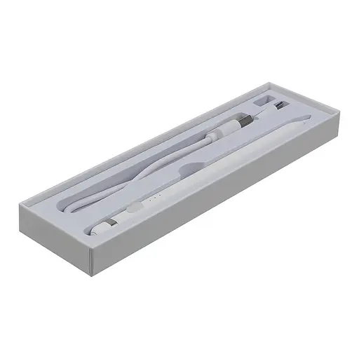 Стилус емкостный, высокоточный, KHD-107B активный со встроенной батареей, алюминиевый, с индикацией, белый, с кнопкой Вкл./Выкл. - фото 2