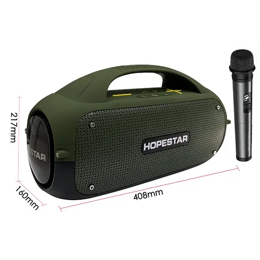 Колонка Hopestar с микрофоном A50, 80W/TWS/IPX6/12000mAh/микрофон, Grey - фото 2