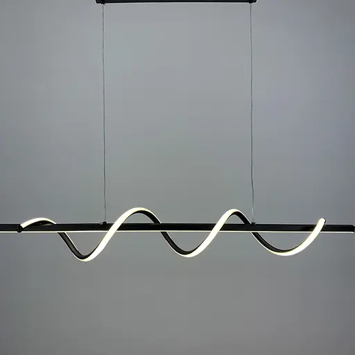 Закручена LED люстра у чорному корпусі 100 см | Арт. H22L-1000 BK | Line F - фото 3