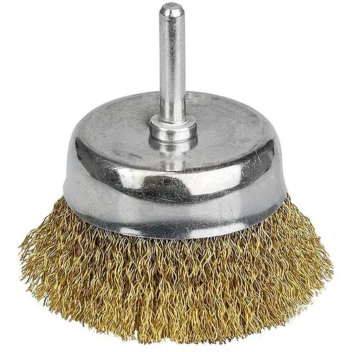 Щітка дротяна чашоподібна Sigma Ø75мм хвостовик Ø6мм (латуньованна) (9015071) - фото 1