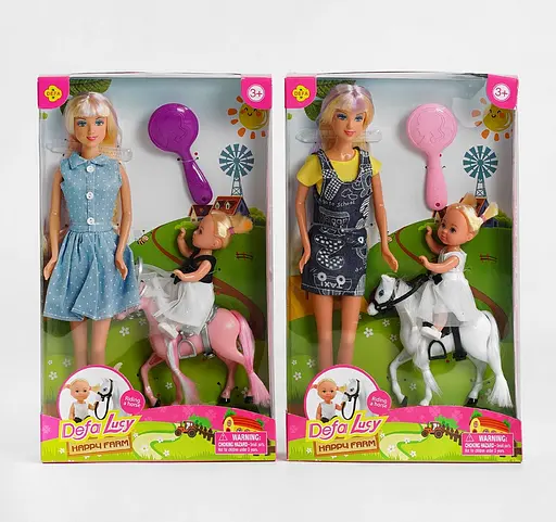 Кукла 8399 Defa Верховая езда, с лошадкой и гребенцом, в коробке (6967500437337) МИКС - фото 1