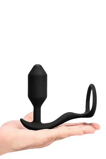 Анальна пробка B-Vibe Snug Tug M 10.7 см (чорний) - фото 3