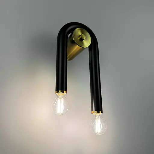 Бра в черном корпусе с дугообразной формой Line F Арт. 916W/2  - фото 4