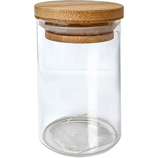 Емкость стеклянная для специй Vittora круглая с деревянной крышкой 110 мл VT-9039-110 (147022)
