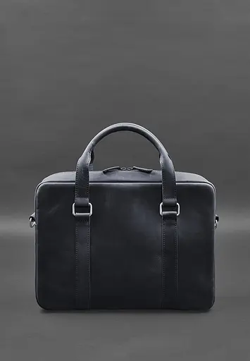 Шкіряна сумка для ноутбука та документів синя Crazy Horse - фото 3