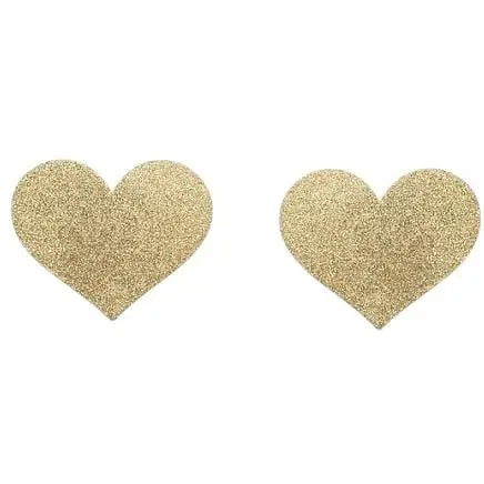 Наклейки на соски Bijoux Indiscrets Flash Glitter Pasties Heart 2 шт. золотой