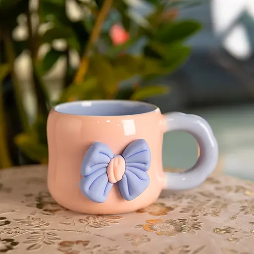 Чашка фарфоровая Yiwu с магнитом 400 мл розовый с голубым Yiwu FM-52C - фото 2