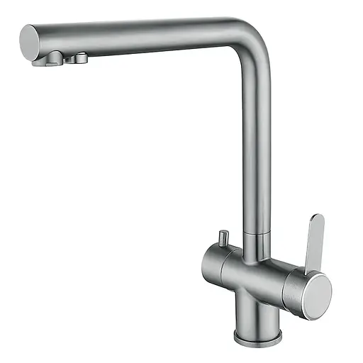 Смеситель для кухни на две воды Mixxus FAN-021 нержавеющая сталь MI6109 Нержавеющая сталь - фото 1