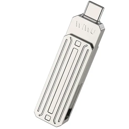Флеш-драйв USB 3.0 Flash Drive WIWU Wi-FD001 3 in 1, 128GB Silver - фото 4