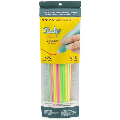 Набір стрижнів для 3D-ручки 3Doodler Start Мікс 3 кольори 75 шт. (3DS-ECO-MIX4-75)