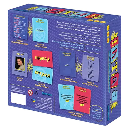 Настольная игра "Батл! Мужчины против женщин" Vechornytsi 0096-VCHR 530 карточек - фото 2