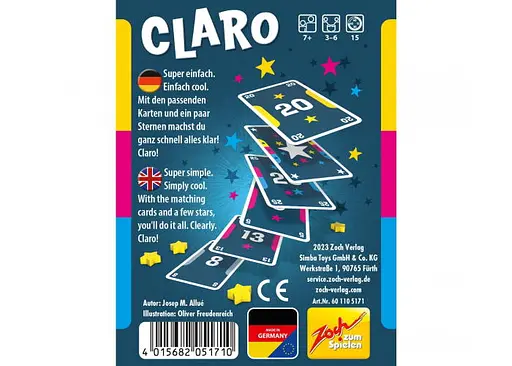 Настольная игра Zoch Кларо (Claro) (англ.) (601105171) - фото 3