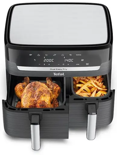 Мультипіч Tefal Dual EasyFry&Grill AirFryer чорний 2700 Вт (EY905B10) - фото 11