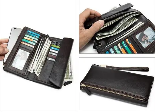 Клатч кожаный Vintage 20.5х10.5х2 см sum0012837 - фото 5