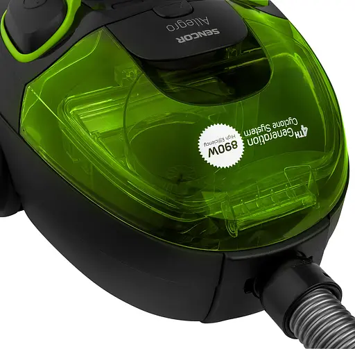 Пылесос контейнерный Sencor Allegro 890 Вт НЕРА черно-зеленый - фото 4