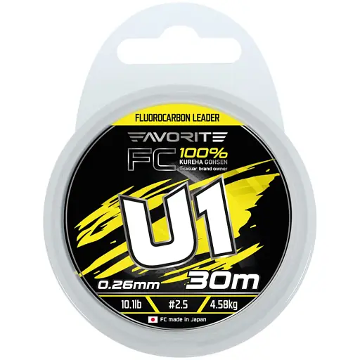 Флюорокарбон Favorite U1 FC 30 м 2.5/0.26 мм 10.1 lb/4.58 кг - фото 2