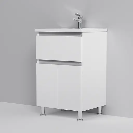Тумба з умивальником AM.PM X-Joy 55 см підлогова 1 ящик білий M85-FSX0553-WC0553WG38 Білий - фото 4