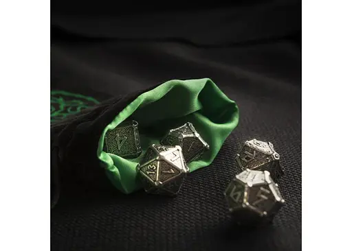 Мішечок для кубиків Q-Workshop Forest Black & green Velour Dice Bag (BFOR202) - фото 4