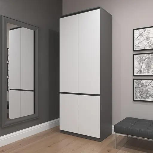 Шкаф для одежды Vays R-10, с полками и штангой, без ручек, ЛДСП, 80×50×211 см - для спальни, гостиной, прихожей - фото 3