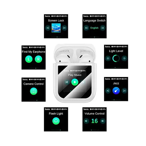 Навушники Hoco Magnificent true wireless touch screen BT headset EW80 BT5.4, 30/300mAh, 4h - фото 3