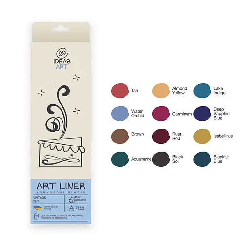 Набір кольорових лінерів, 12 кольорів, 12 set Vintage, IDEA10-AL12VINT, 99IDEAS
