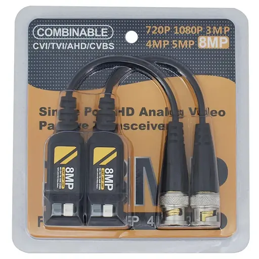 Видеобалун - приемник видеосигнала по витой паре AHD/TVI/CVI/CVBS до 8 Мп Nectronix VB02851 (2 штуки) (101042)