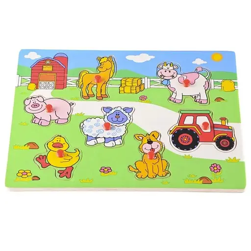 Игрушка для развития деревянный вкладыш Ферма IE113